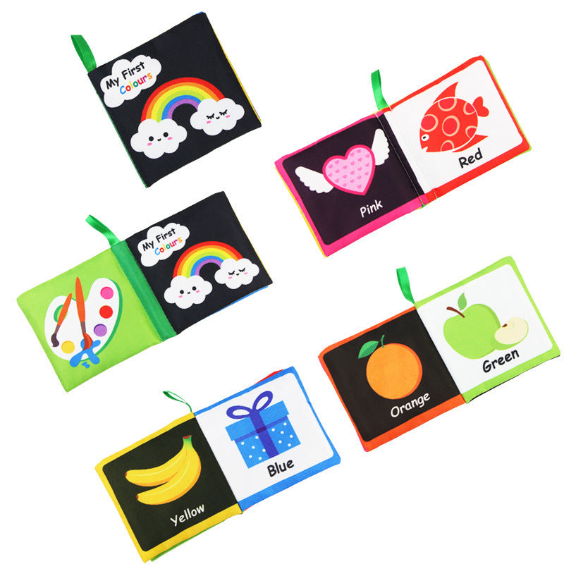Montessori Baby Sensory Cloth Book – Black & White Visual Rattle Toy