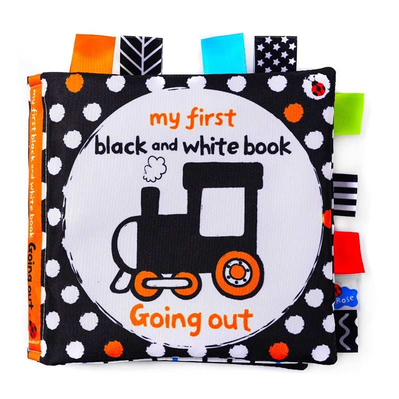 LakaRose Baby Black & White Cloth Quiet Book – Newborn Early Education