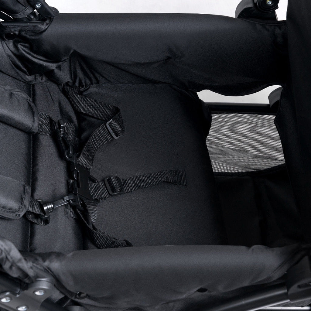 Foldable Lightweight Front Back Seats Double Baby Stroller-Black