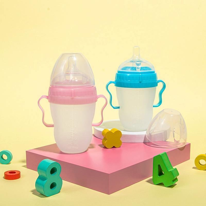 Soft Silicone Baby Bottle – Breast-Like Nipple, Fast Flow, 250ml