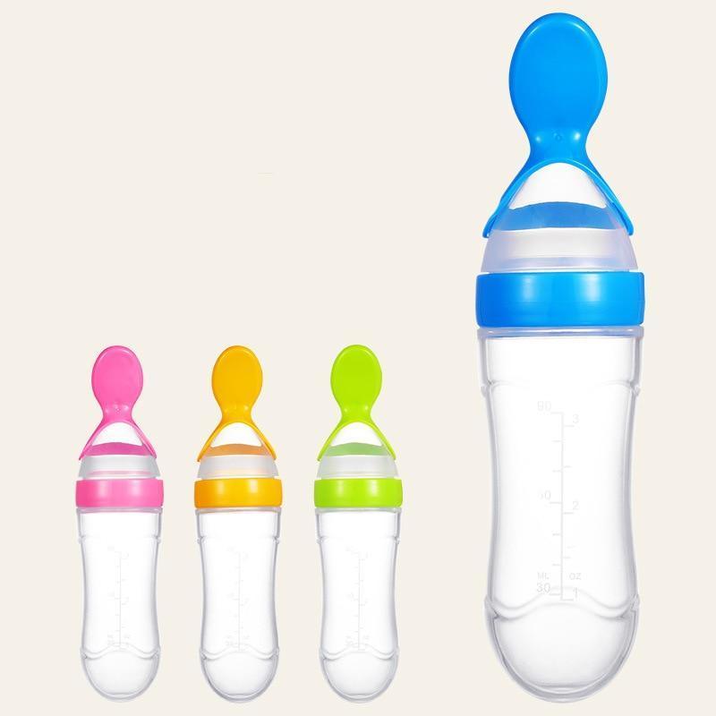 Silicone Squeeze Spoon Feeder – Baby Food & Puree Bottle