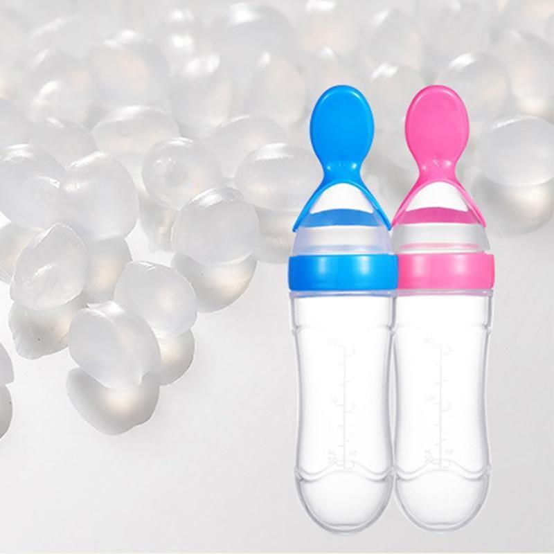 Silicone Squeeze Spoon Feeder – Baby Food & Puree Bottle