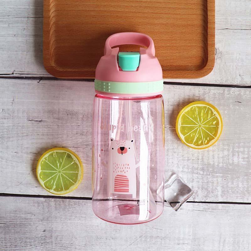 Kids Cartoon Animal Straw Water Bottle – BPA-Free Toddler Cup