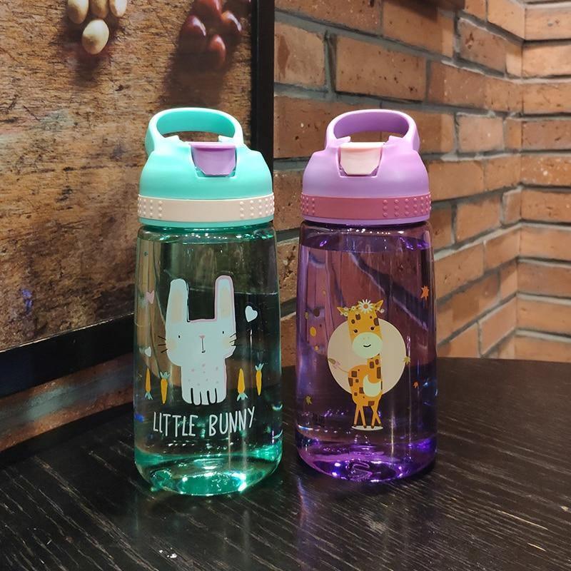 Kids Cartoon Animal Straw Water Bottle – BPA-Free Toddler Cup