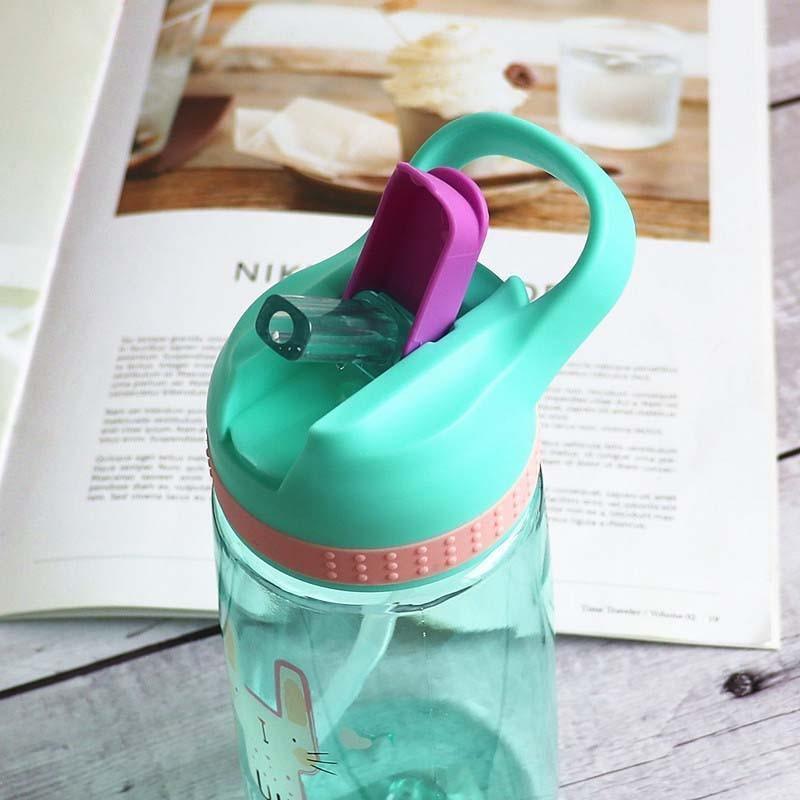 Kids Cartoon Animal Straw Water Bottle – BPA-Free Toddler Cup