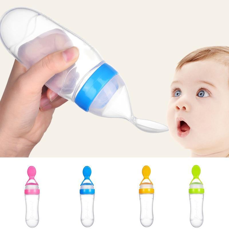 Silicone Squeeze Spoon Feeder – Baby Food & Puree Bottle