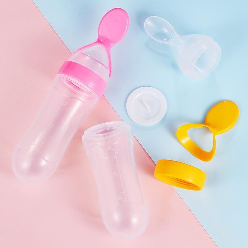 Silicone Squeeze Spoon Feeder – Baby Food & Puree Bottle