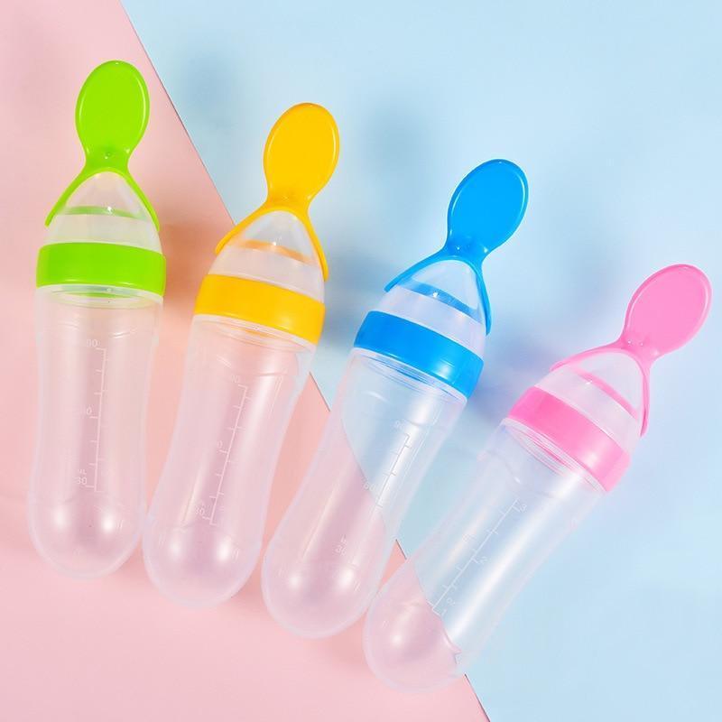 Silicone Squeeze Spoon Feeder – Baby Food & Puree Bottle