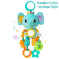 Soft Hanging Crinkle Squeaky Sensory LearningToy Stroller Car Seat Crib Travel Plush Animal Wind Chime with Teether Boys Girls