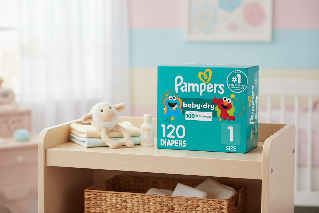 Pampers Baby Dry Diapers Size 1, 120 Count