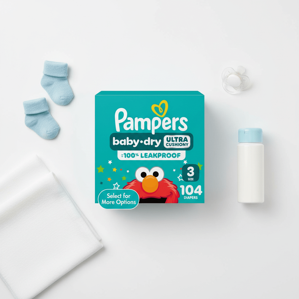 Pampers Baby-Dry Diapers Size 3, 104 Count
